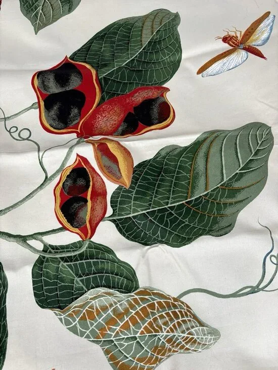 Vintage Fabric 55”x56” Nakai Romanex de Boussac Bernard Botanical 1985 France - Picture 10 of 16